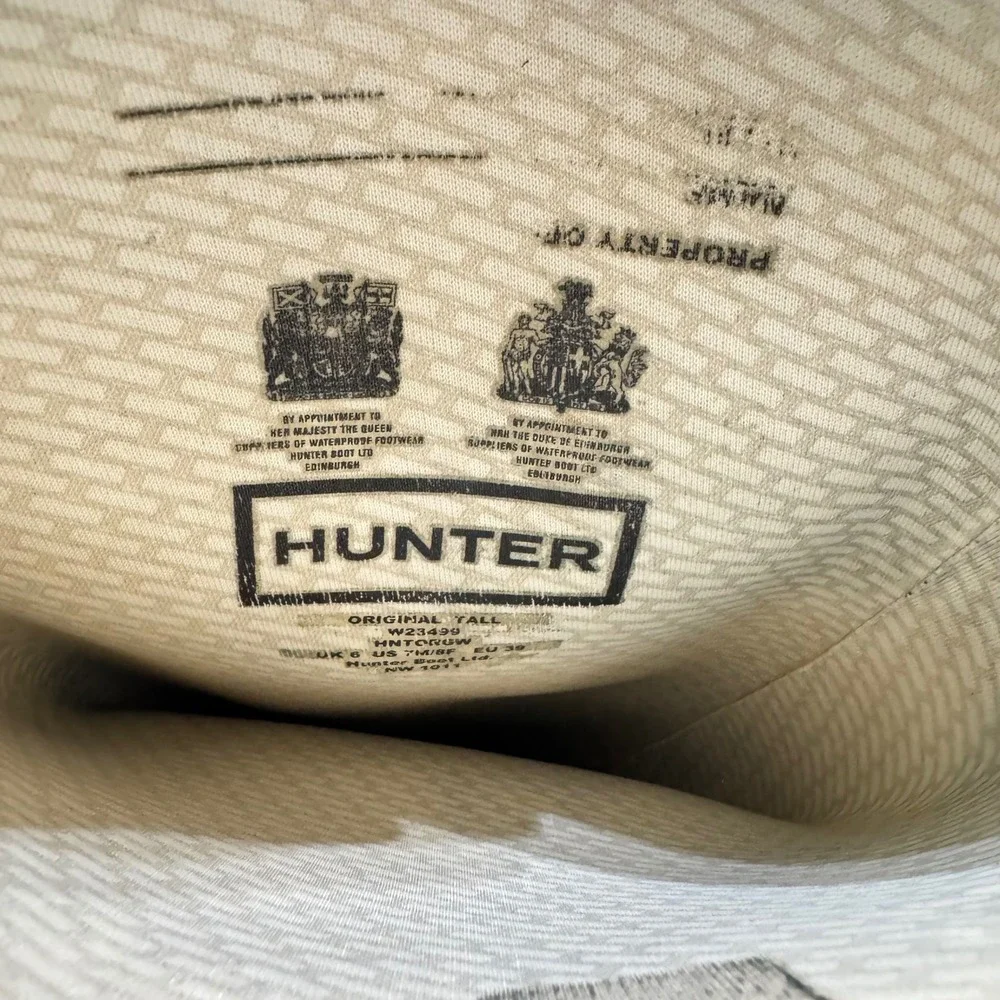 Hunter Original Tall Rain Boots Womens 8 Navy Blue Waterproof Matte